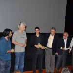 36-A sinistra, Leopoldo Santovincenzo e Carlo Modesti Pauer, autori di Wonderland per Rai4 consegnano il premio Mario Bava